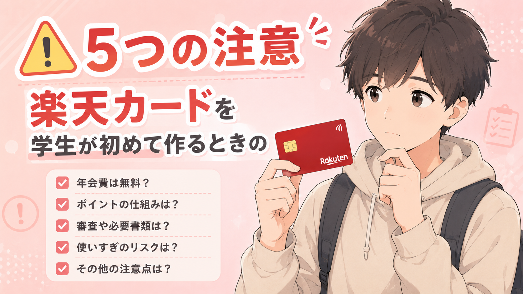 楽天カード 学生注意点5つ