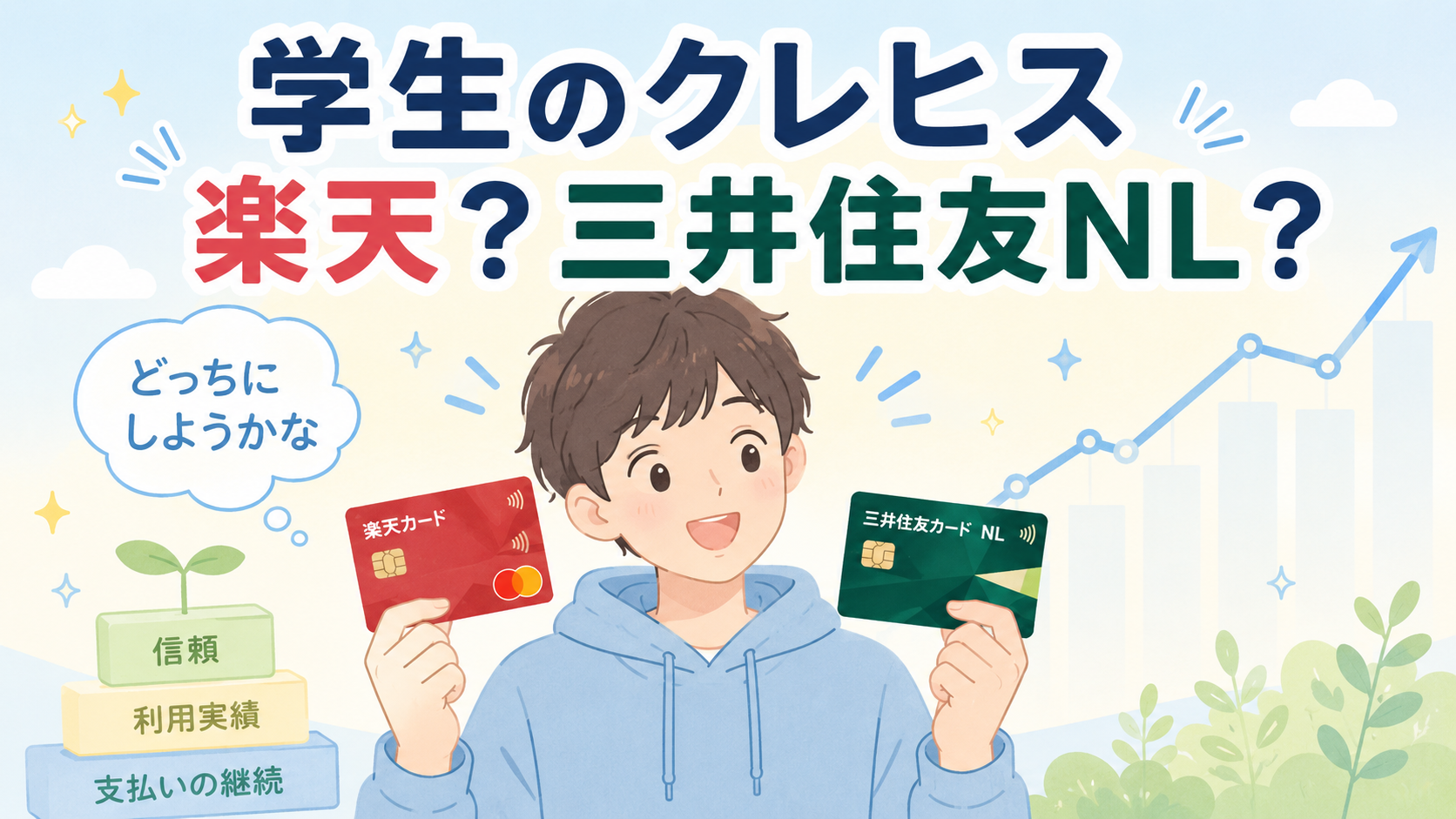 学生のクレヒスは楽天カード?三井住友(NL)?最初の1枚で5年後に差がつく｜現役カード会社員がやさしく解説