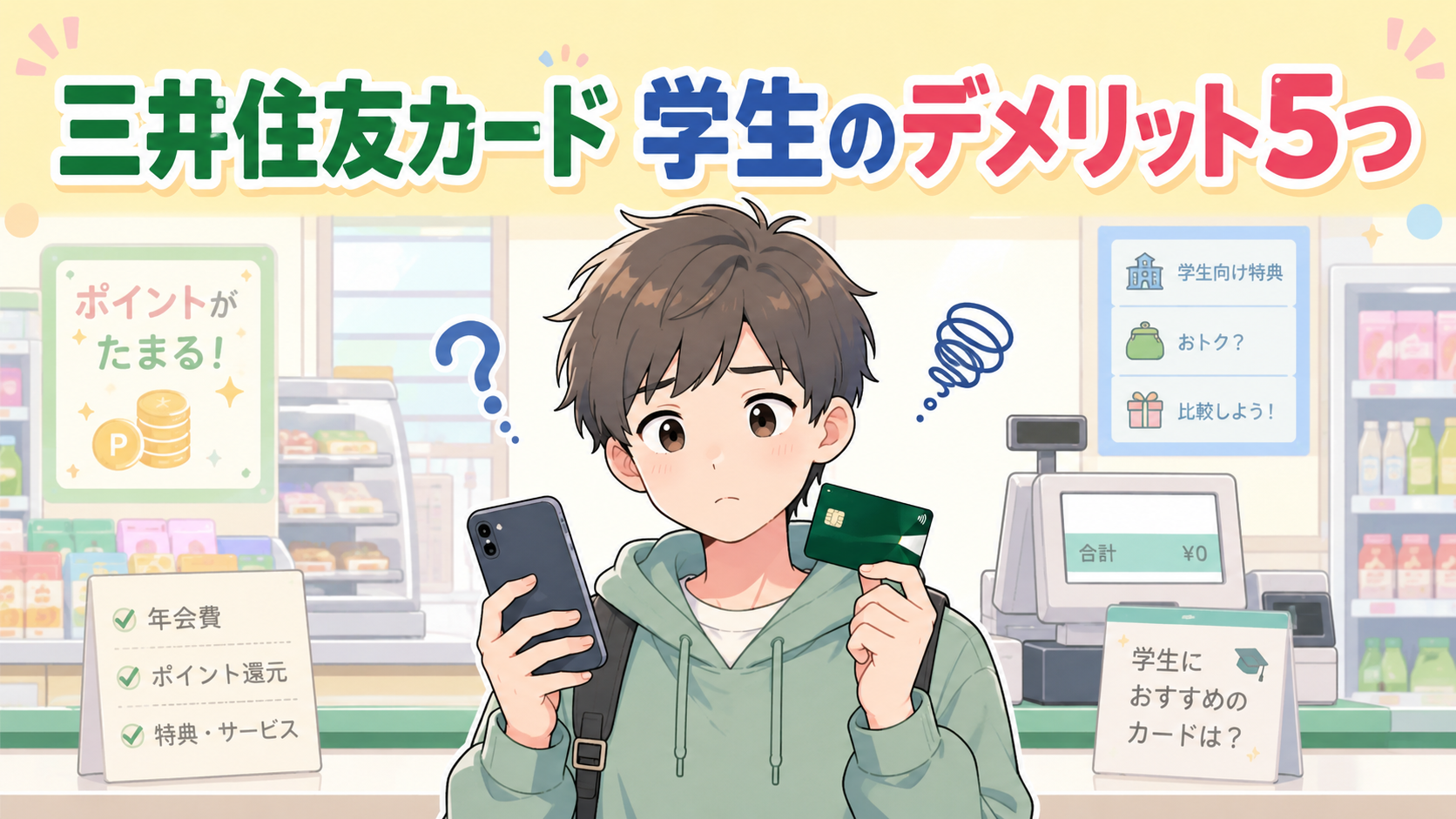 三井住友カード(NL) 学生のデメリット5つ｜現役カード会社員がコンビニ7%還元を本気で使い込んで気付いた注意点