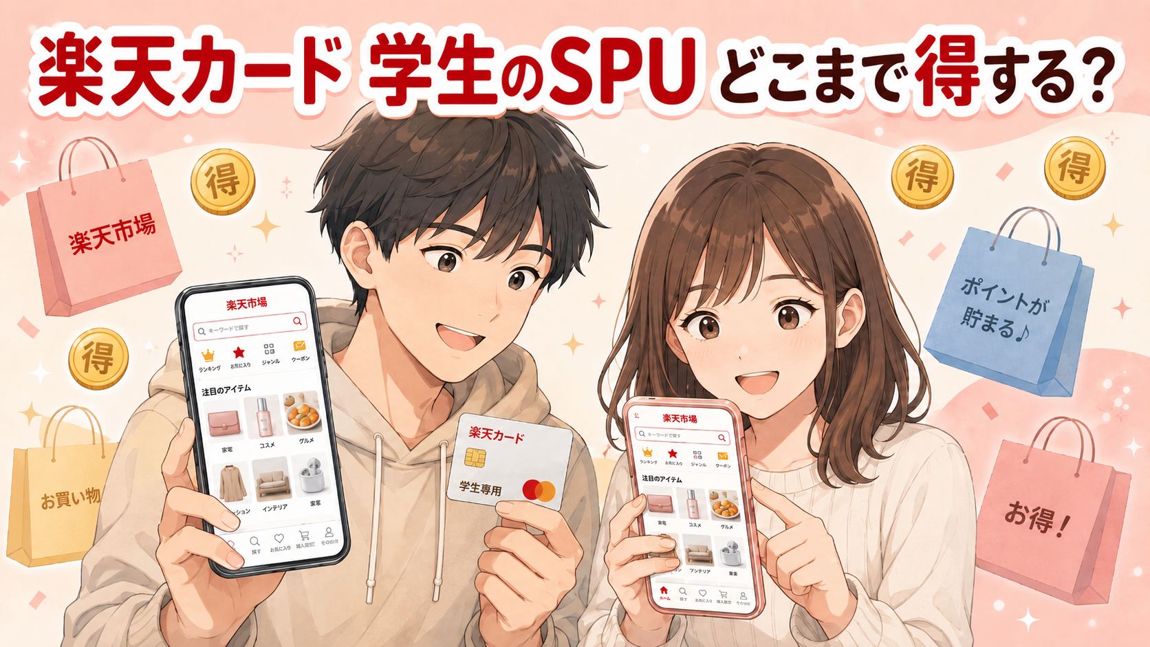 楽天カードは学生のSPUでどこまで得する？｜現役カード会社員が楽天市場の還元を実額で解説